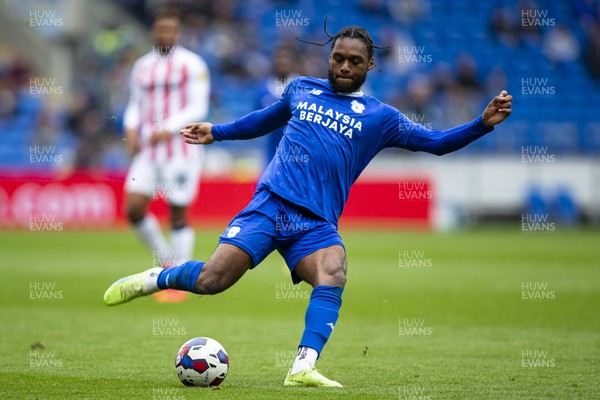 220423 - Cardiff City v Stoke City - Sky Bet Championship - Romaine Sawyers of Cardiff City in action