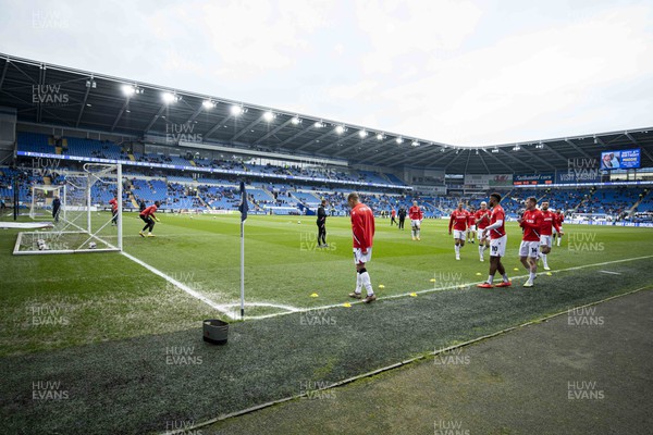 220423 - Cardiff City v Stoke City - Sky Bet Championship - A general view of the Cardiff City Stadium during the warm up