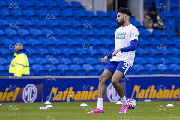 240224 - Cardiff City v Stoke City - Sky Bet Championship - Kion Etete of Cardiff City during the warm up