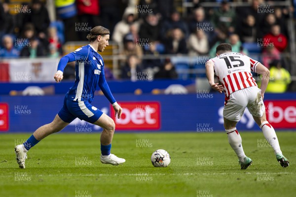 240224 - Cardiff City v Stoke City - Sky Bet Championship - Josh Bowler of Cardiff City in action