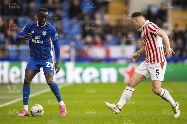 240224 - Cardiff City v Stoke City - Sky Bet Championship - Famara Diedhiou of Cardiff City in action