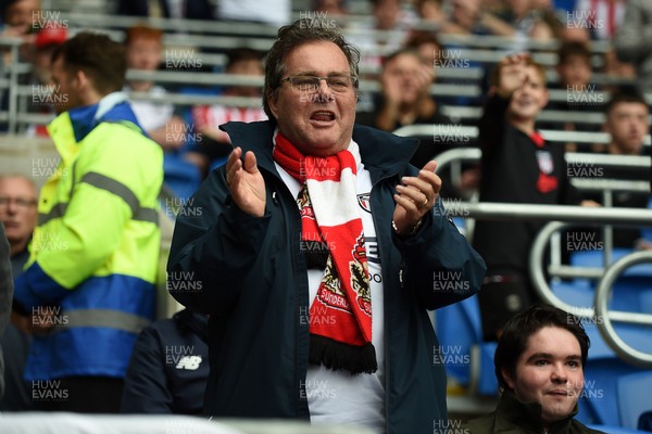 100824 - Cardiff City v Sunderland - Sky Bet Championship - Sunderland fans cheering on their team ahead of the season opener