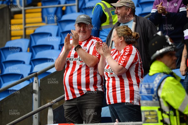 100824 - Cardiff City v Sunderland - Sky Bet Championship - Sunderland fans cheering on their team ahead of the season opener