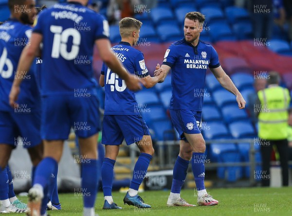 100821 - Cardiff City v Sutton United, EFL Carabao Cup - Marley Watkins of Cardiff City celebrates after scoring the second goal