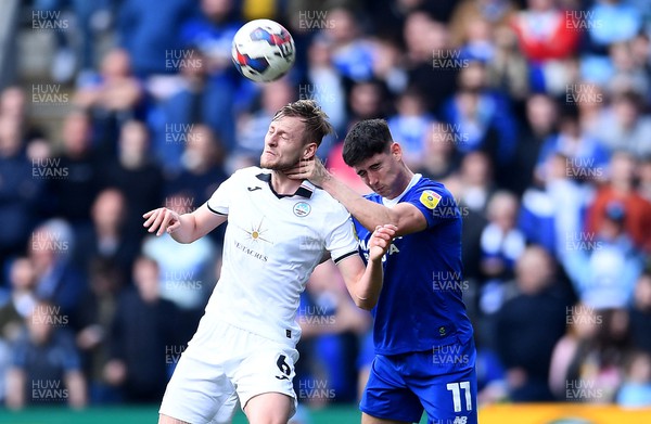 010423 - Cardiff City v Swansea City - EFL SkyBet Championship - Callum O'Dowda of Cardiff City and Harry Darling of Swansea City compete