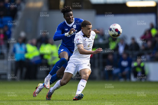 010423 - Cardiff City v Swansea City - Sky Bet Championship - Joel Latibeaudiere of Swansea City in action