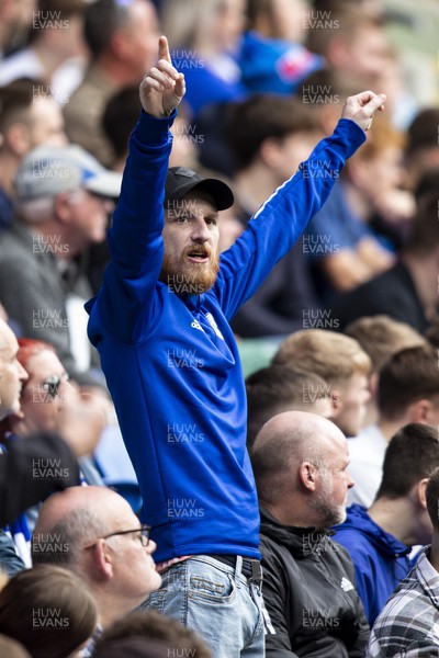 010423 - Cardiff City v Swansea City - Sky Bet Championship - A Cardiff fan during the second half