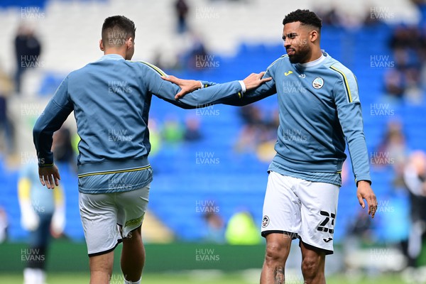 020422 - Cardiff City v Swansea City - Sky Bet Championship - Cyrus Christie of Swansea City during the pre-match warm-up 