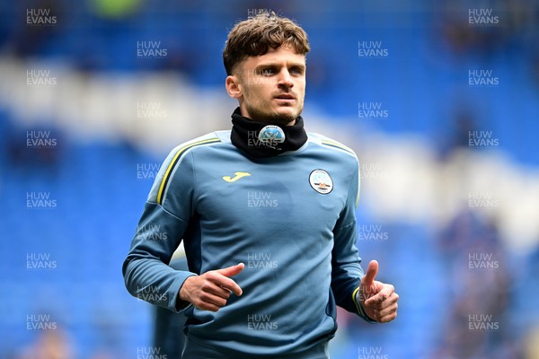 020422 - Cardiff City v Swansea City - Sky Bet Championship - Jamie Paterson of Swansea City during the pre-match warm-up 