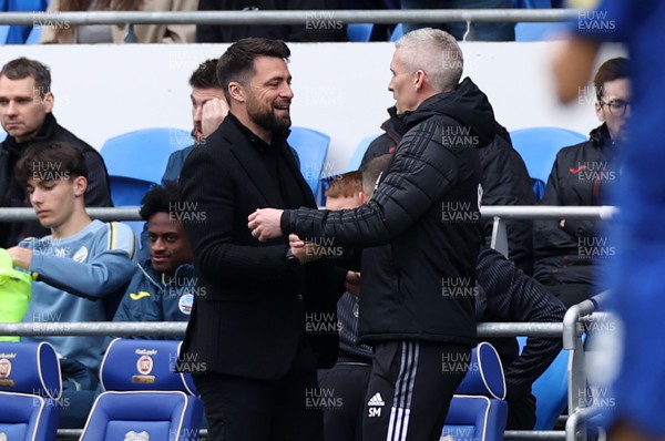 020422 - Cardiff City v Swansea City, South Wales derby - SkyBet Championship - Swansea City Manager Russell Martin and Cardiff City Manager Steve Morison