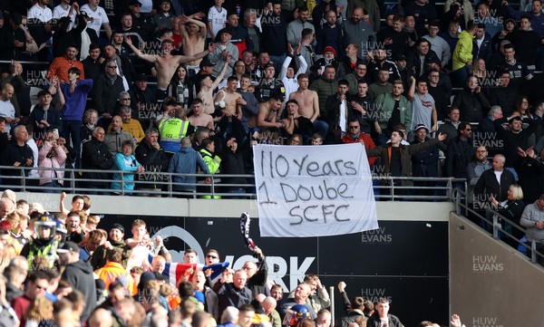 020422 - Cardiff City v Swansea City, South Wales derby - SkyBet Championship - Swansea fans