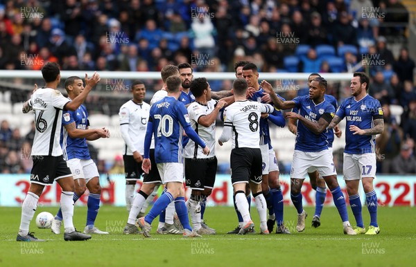120120 - Cardiff City v Swansea City - SkyBet Championship - Tensions between the two sides boil over in the first half
