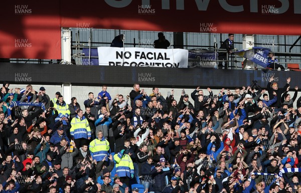120120 - Cardiff City v Swansea City - SkyBet Championship - No facial recognition banner in the stand