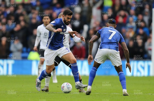 120120 - Cardiff City v Swansea City, Sky Bet Championship - Marlon Pack of Cardiff City looks to win the ball