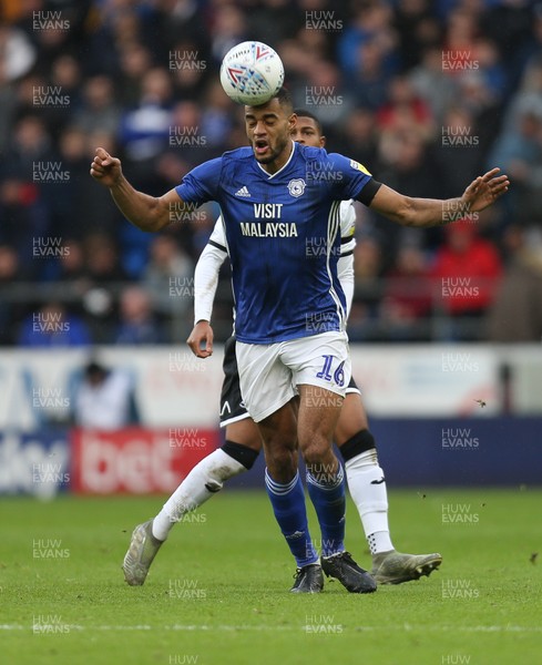 120120 - Cardiff City v Swansea City, Sky Bet Championship - Curtis Nelson of Cardiff City heads the ball clear