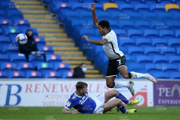 121220 - Cardiff City v Swansea City - SkyBet Championship - Joe Ralls of Cardiff City is given a red card for this tackle on Korey Smith of Swansea City