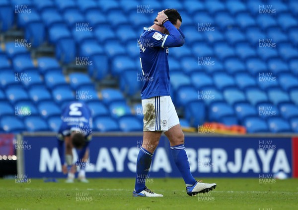 121220 - Cardiff City v Swansea City - SkyBet Championship - Dejected Sean Morrison of Cardiff City at full time
