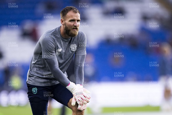 160923 - Cardiff City v Swansea City - Sky Bet Championship - Cardiff City goalkeeper Jan Alnwick during the warm up