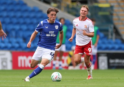 080826 - Cardiff City v Swindon Town, EFL Carabao Cup - Cian Ashford of Cardiff City breaks away