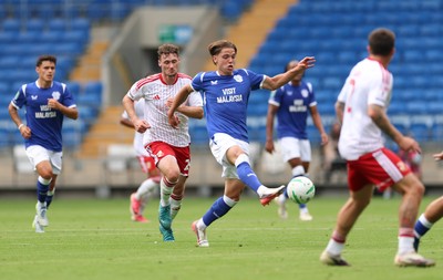 080826 - Cardiff City v Swindon Town, EFL Carabao Cup - Cian Ashford of Cardiff City breaks away