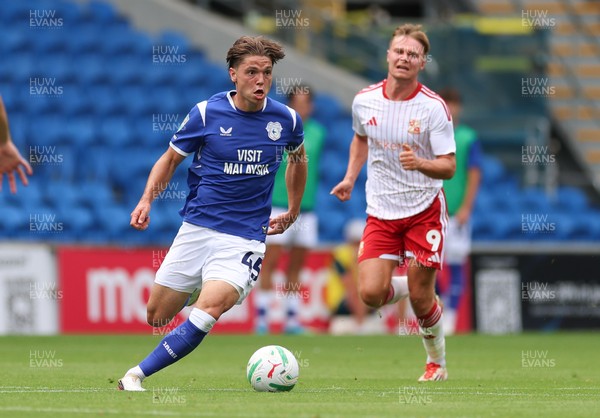 080826 - Cardiff City v Swindon Town, EFL Carabao Cup - Cian Ashford of Cardiff City breaks away