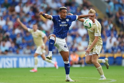 120825 - Cardiff City v Swindon Town, EFL Carabao Cup, Round 1 - Callum Robinson of Cardiff City controls the ball