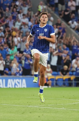 120825 - Cardiff City v Swindon Town, EFL Carabao Cup, Round 1 -Rubin Colwill of Cardiff City celebrates after scoring the second goal