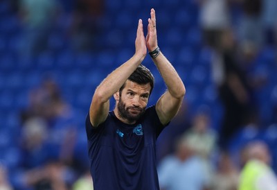 120825 - Cardiff City v Swindon Town, EFL Carabao Cup, Round 1 - Cardiff City head coach Brian Barry-Murphy applauds fans at the end of the match