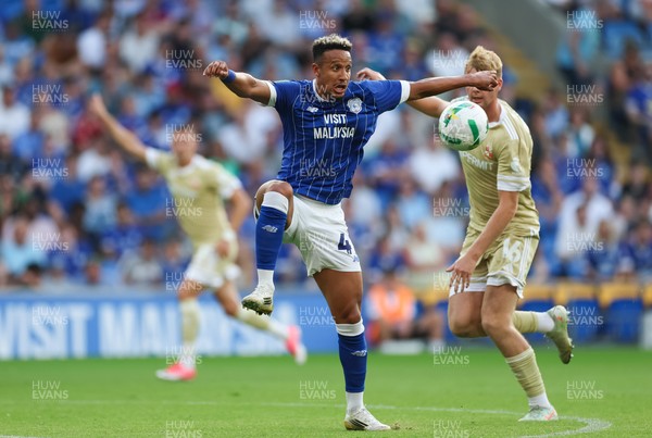 120825 - Cardiff City v Swindon Town, EFL Carabao Cup, Round 1 - Callum Robinson of Cardiff City controls the ball