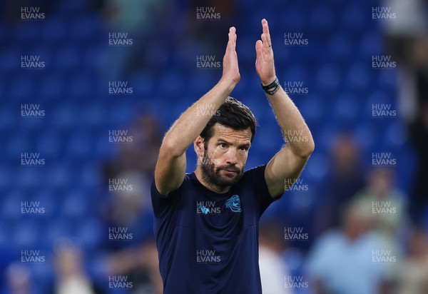 120825 - Cardiff City v Swindon Town, EFL Carabao Cup, Round 1 - Cardiff City head coach Brian Barry-Murphy applauds fans at the end of the match