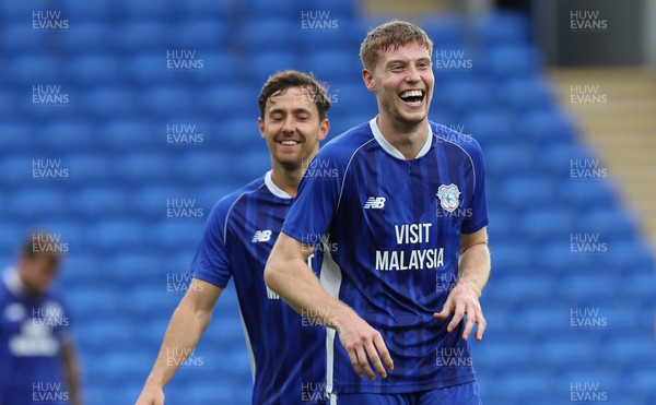 040723 - Cardiff City v The New Saints, Pre season friendly - Mark McGuinness of Cardiff City  is all smiles after scoring goal