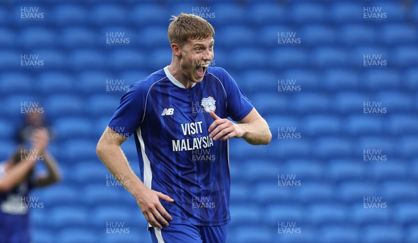 040723 - Cardiff City v The New Saints, Pre season friendly - Mark McGuinness of Cardiff City  is all smiles after scoring goal