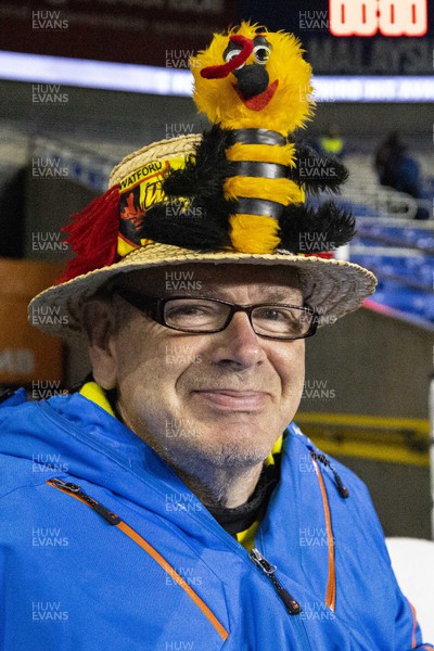 021122 - Cardiff City v Watford - Sky Bet Championship - A Watford supporter ahead of the match