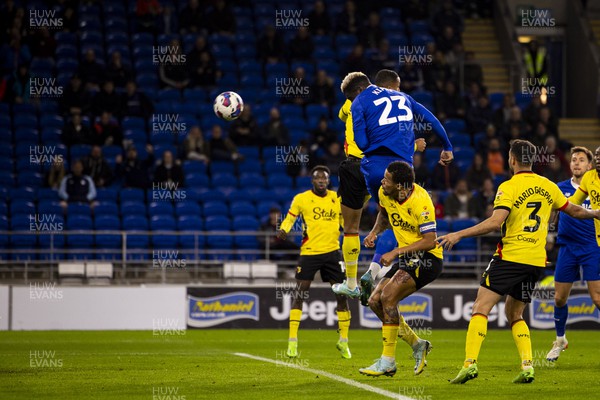 021122 - Cardiff City v Watford - Sky Bet Championship - Cedric Kipre of Cardiff City scores his side's first goal 