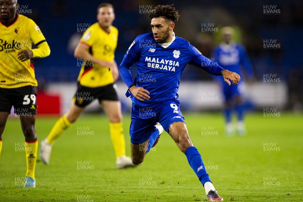 021122 - Cardiff City v Watford - Sky Bet Championship - Kion Etete of Cardiff City in action