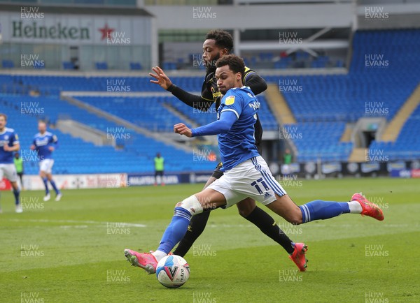 130321 Cardiff City v Watford, Sky Bet Championship - Josh Murphy of Cardiff City looks to fire a shot at goal