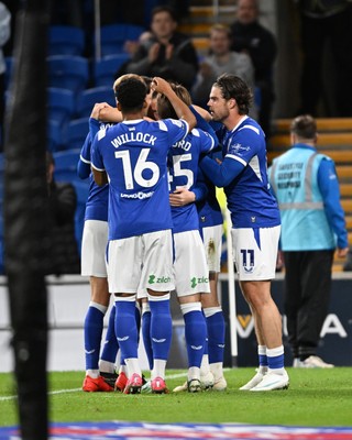 131026 - Cardiff City v Watford - Sky Bet Championship - Jack Moylan of Cardiff City celebrates scoring a goal with team mates
