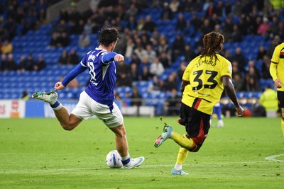131026 - Cardiff City v Watford - Sky Bet Championship - Ollie Tanner of Cardiff City scores a goal