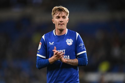 131026 - Cardiff City v Watford - Sky Bet Championship - Joel Bagan of Cardiff City applauding fans