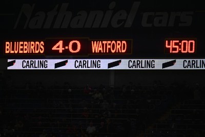 131026 - Cardiff City v Watford - Sky Bet Championship - The half time scoreboard