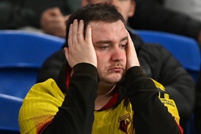 131026 - Cardiff City v Watford - Sky Bet Championship - Dejected Watford fan 