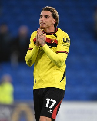 131026 - Cardiff City v Watford - Sky Bet Championship - Dejected Iker Bravo of Watford at full time