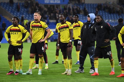 131026 - Cardiff City v Watford - Sky Bet Championship - Dejected Watford players at full time