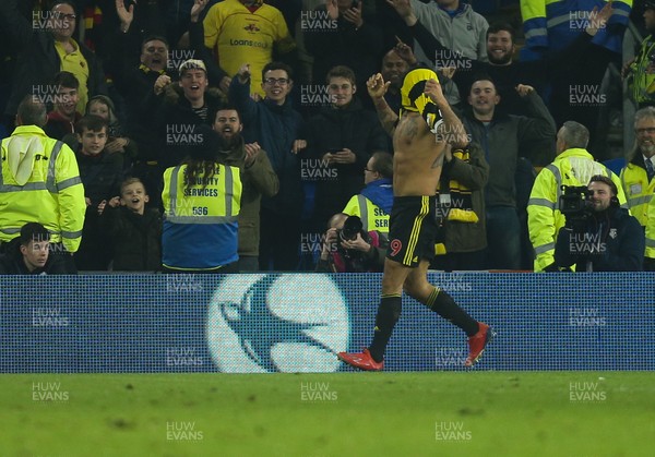 220219 - Cardiff City v Watford, Premier League - Troy Deeney of Watford celebrates after scoring the fifth goal