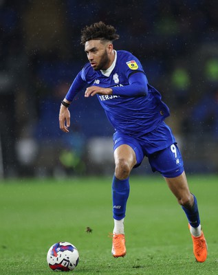 150323 - Cardiff City v West Bromwich Albion, EFL Sky Bet Championship - Kion Etete of Cardiff City wins the ball to set up an attack