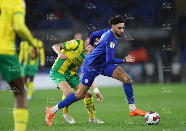 150323 - Cardiff City v West Bromwich Albion, EFL Sky Bet Championship - Kion Etete of Cardiff City wins the ball to set up an attack