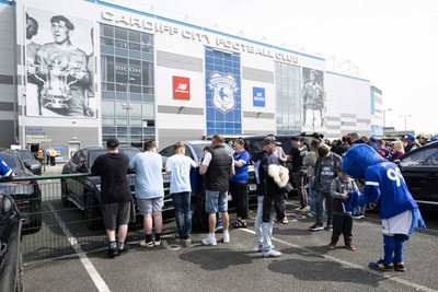 260425 - Cardiff City v West Bromwich Albion - Sky Bet Championship - Bartley the Bluebirds signs autographs ahead of the match