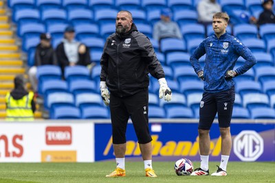 260425 - Cardiff City v West Bromwich Albion - Sky Bet Championship - West Brom goalkeeping coach Boaz Myhill during the warm up