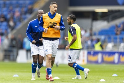 260425 - Cardiff City v West Bromwich Albion - Sky Bet Championship - Yousef Salech of Cardiff City during the warm up