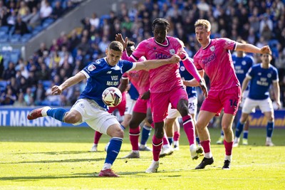260425 - Cardiff City v West Bromwich Albion - Sky Bet Championship - Yousef Salech of Cardiff City in action